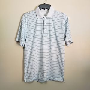 George Striped Polo White & Blue Men's Small 34-36